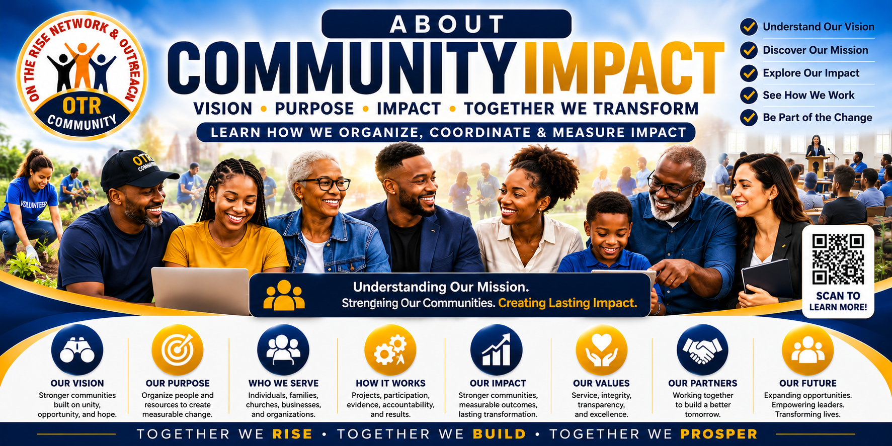CommunityImpact program — organizing participation, service, projects, accountability, and measurable community outcomes